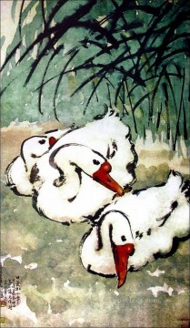 Xu Beihong ganso 3 tinta china antigua Pinturas al óleo